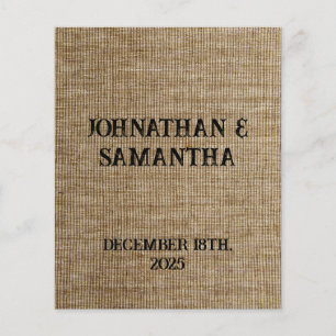 Personalised wedding rustic burlap nature pattern flyer