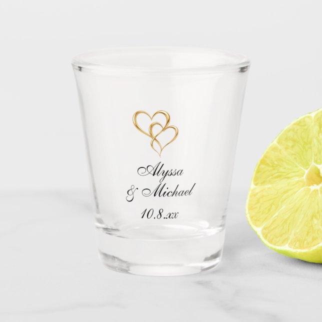 Personalised Wedding Shot Glass | Wedding Favours (Front)