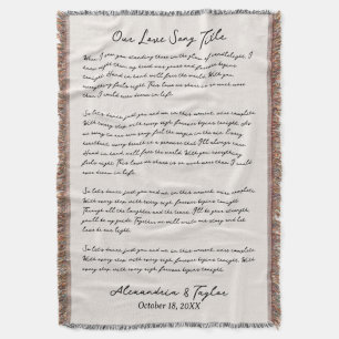 Personalised Wedding Song Lyric Blanket
