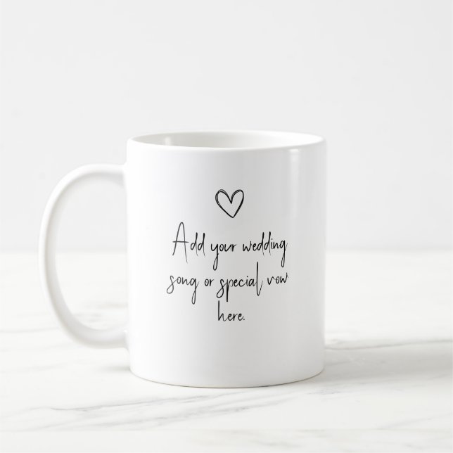 Personalised Wedding Song Lyric or Vow Mug (Left)