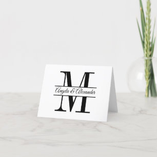 Personalised Wedding Split Monogram Thank You Card