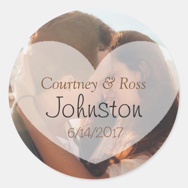 Personalised Wedding Sticker with Couple's Photo (Front)