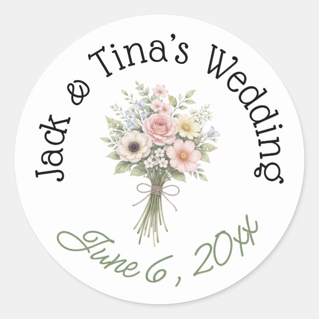Personalised wedding stickers  (Front)