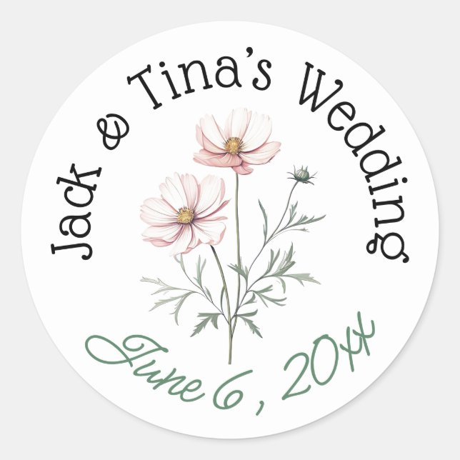 Personalised wedding stickers  (Front)