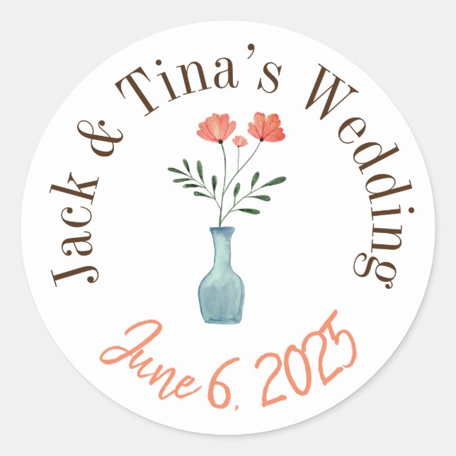 Personalised wedding stickers  (Front)
