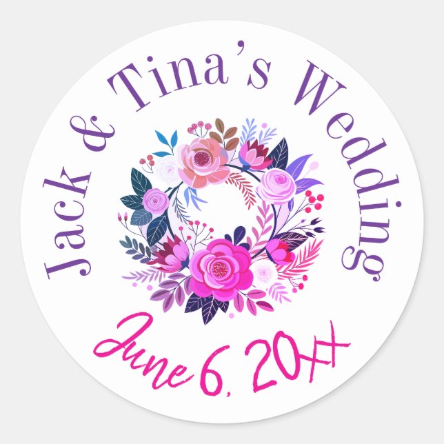 Personalised wedding stickers  (Front)