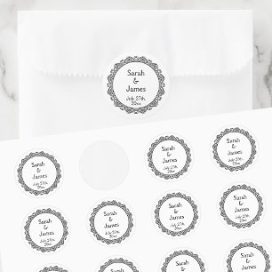 Personalised Wedding Stickers w/ Ornamental Frame