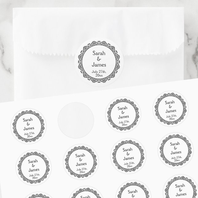 Personalised Wedding Stickers w/ Ornamental Frame (Creator Uploaded)