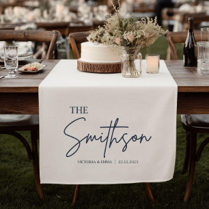 Personalised Wedding Table Runner, Custom Linen We Short Table Runner