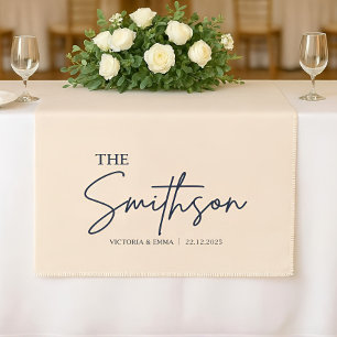 Personalised Wedding Table Runner, Custom We Short Table Runner