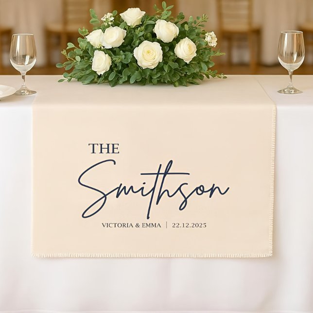 Personalised Wedding Table Runner, Custom We Short Table Runner (Creator Uploaded)