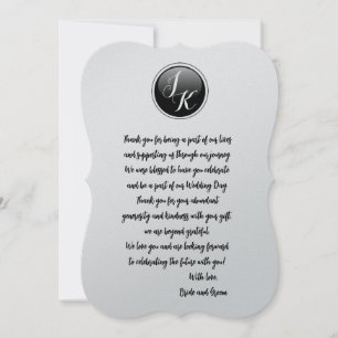 Personalised wedding Thank You Card