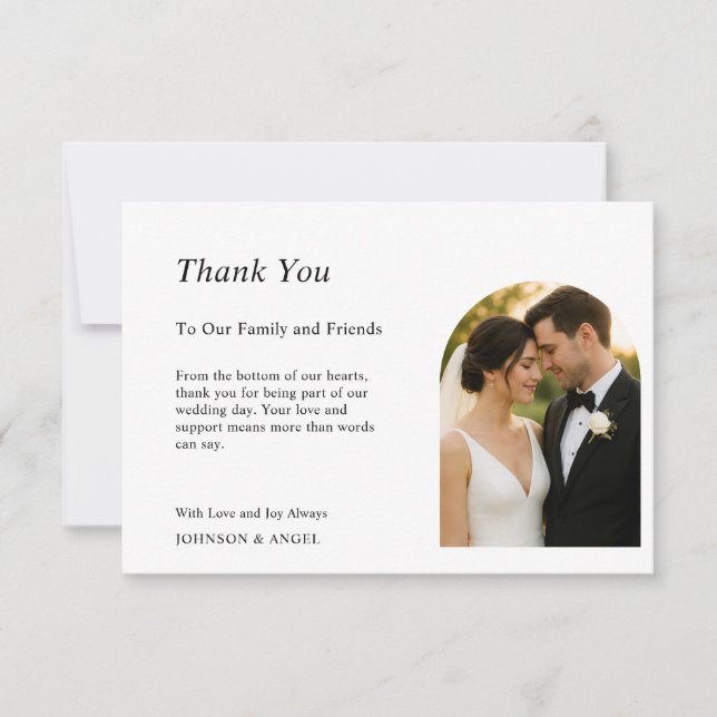 Personalised Wedding Thank you Card (Front)