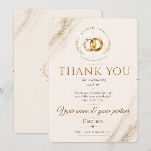 Personalised Wedding Thank You Card Sacred Union