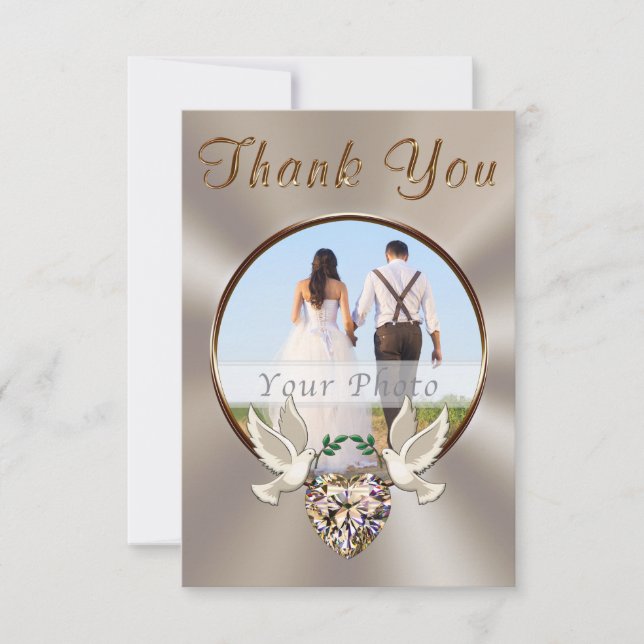 Personalised, Wedding Thank You Cards with Picture (Front)