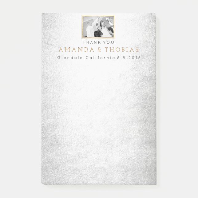 Personalised Wedding Thank You Gift Favour Post-it Notes (Front)