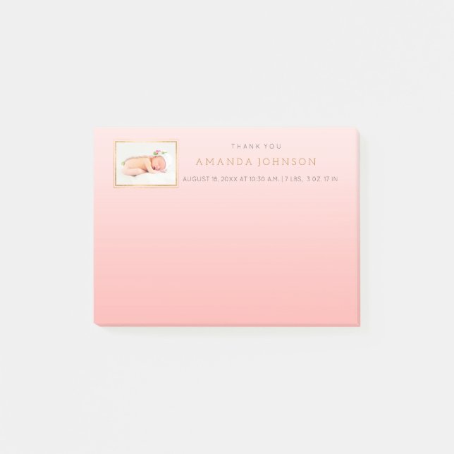 Personalised Wedding Thank You Gift Favour Post-it Notes (Front)