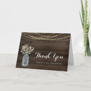 Personalised Wedding Thank You - Rustic Card