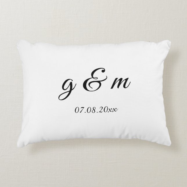 Personalised Wedding Throw Pillow – Custom Script  (Front)