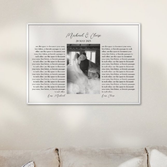 Personalised Wedding Vows Photo Keepsake (Keep your wedding vows forever in a framed keepsake! )