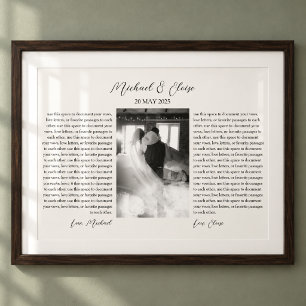 Personalised Wedding Vows Photo Keepsake Print