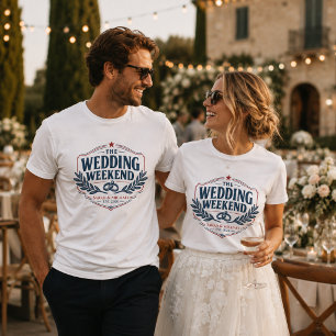 Personalised Wedding Weekend Vintage American T-Shirt