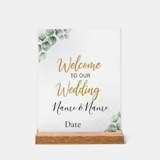 Personalised Wedding Welcome  Acrylic Sign