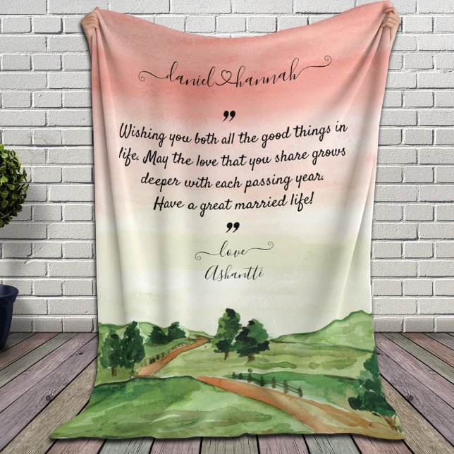 Personalised Wedding Wishes to Bride and Groom Sherpa Blanket (Creator Uploaded)