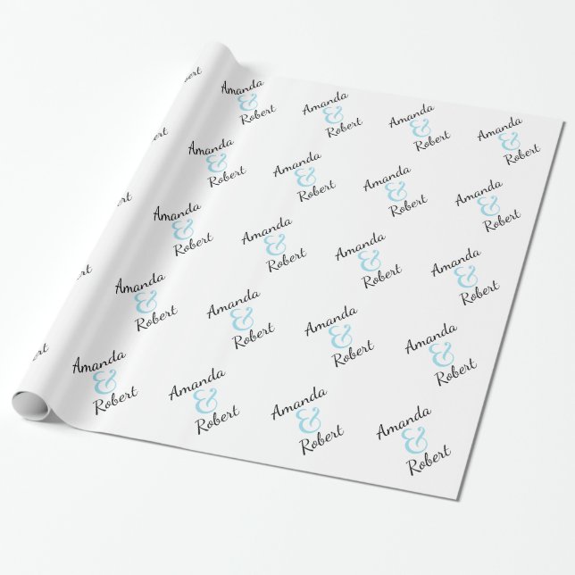 Personalised Wedding Wrapping Paper (Unrolled)