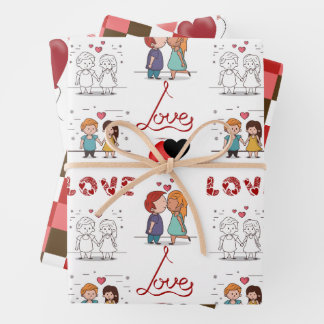 Personalised Wedding wrapping paper set gifts.
