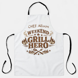 Personalised Weekend Grill Hero BBQ Apron Custom