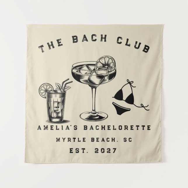 Personalised Weekend Trip Beach Bachelorette Party Tapestry (Front)