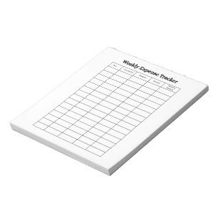 Personalised Weekly Expense Tracker Notepad