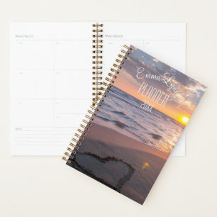 Personalised Weekly, Monthly Sunset Beach Name Planner