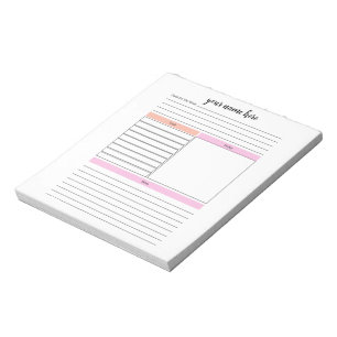 Personalised Weekly Overview Planner Notepad