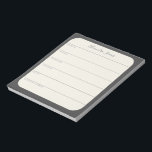 Personalised Weekly Planner in Black Notepad<br><div class="desc">A stylish personalised weekly planner notepad in black and white.</div>