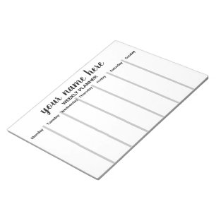 Personalised Weekly Planner Notepad
