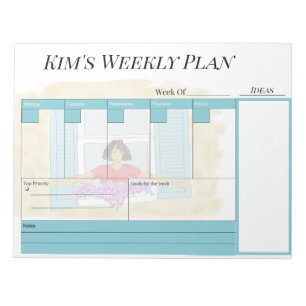 Personalised weekly planner pad