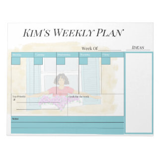 Personalised weekly planner pad