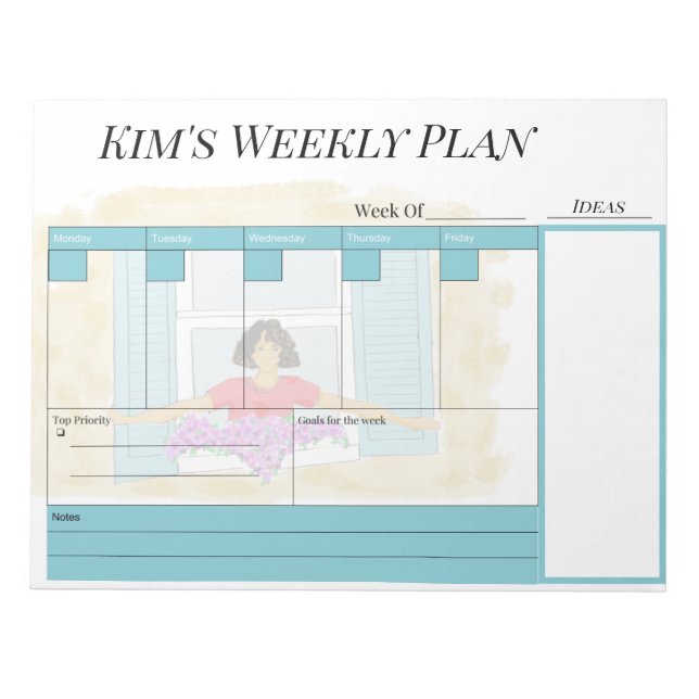 Personalised weekly planner pad (Front)