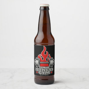 Personalised Weight Lifting Dumbbell Fitness Gym Beer Bottle Label