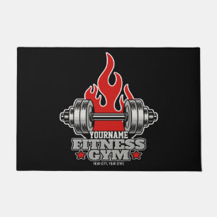 Personalised Weight Lifting Dumbbell Fitness Gym Doormat