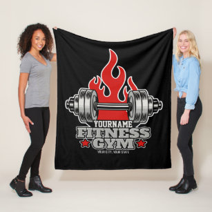 Personalised Weight Lifting Dumbbell Fitness Gym  Fleece Blanket