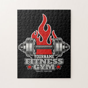 Personalised Weight Lifting Dumbbell Fitness Gym  Jigsaw Puzzle