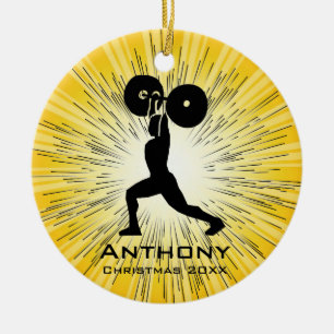 Personalised Weightlifting Design Ornament