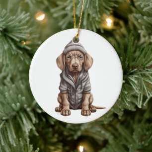 Personalised Weimaraner Dog Ceramic Ornament