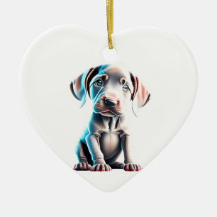 Personalised Weimaraner Puppy Ceramic Ornament