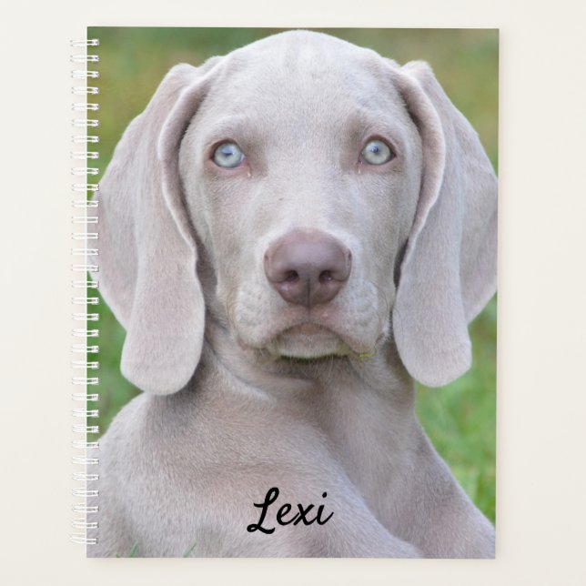 Personalised Weimaraner Puppy Dog Planner (Front)
