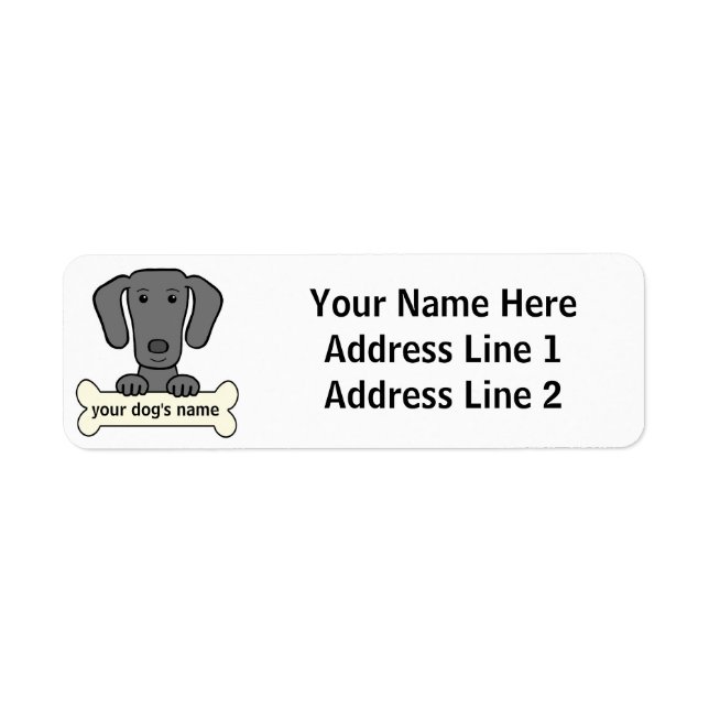 Personalised Weimaraner Return Address Label (Front)