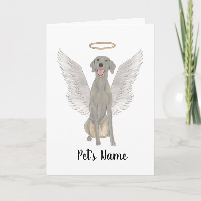 Personalised Weimaraner Sympathy Memorial Card (Front)